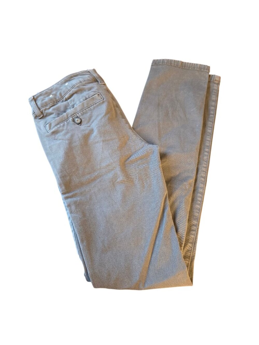 American Eagle Grey Skinny Stretch Chino Pants Long 30" Inseam Preppy Sz 4